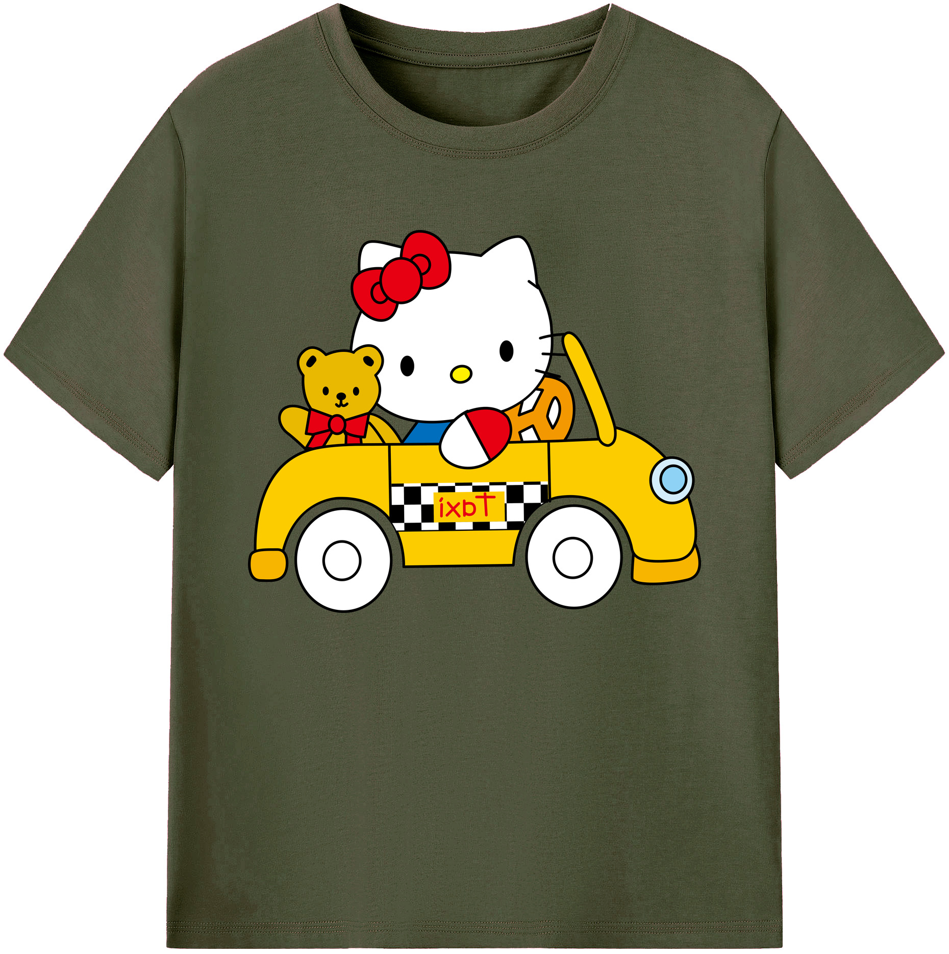 （画像用） Hello Kitty ハローキティ 綿100％ メンズ半袖Tシャツ｜肌触りやわらか＆通気性